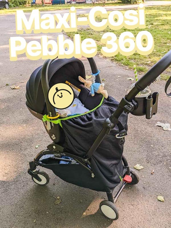 seggiolino auto Maxi Cosi Pebble 360 su un passeggino YOYO Babyzen