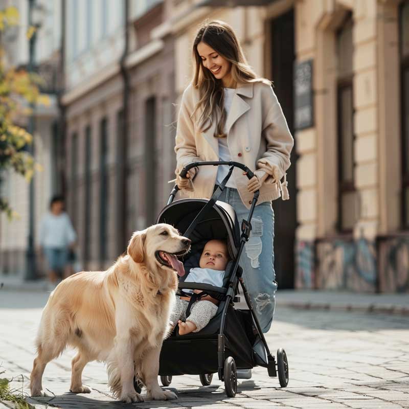 guinzaglio per un cane classico in passeggiata