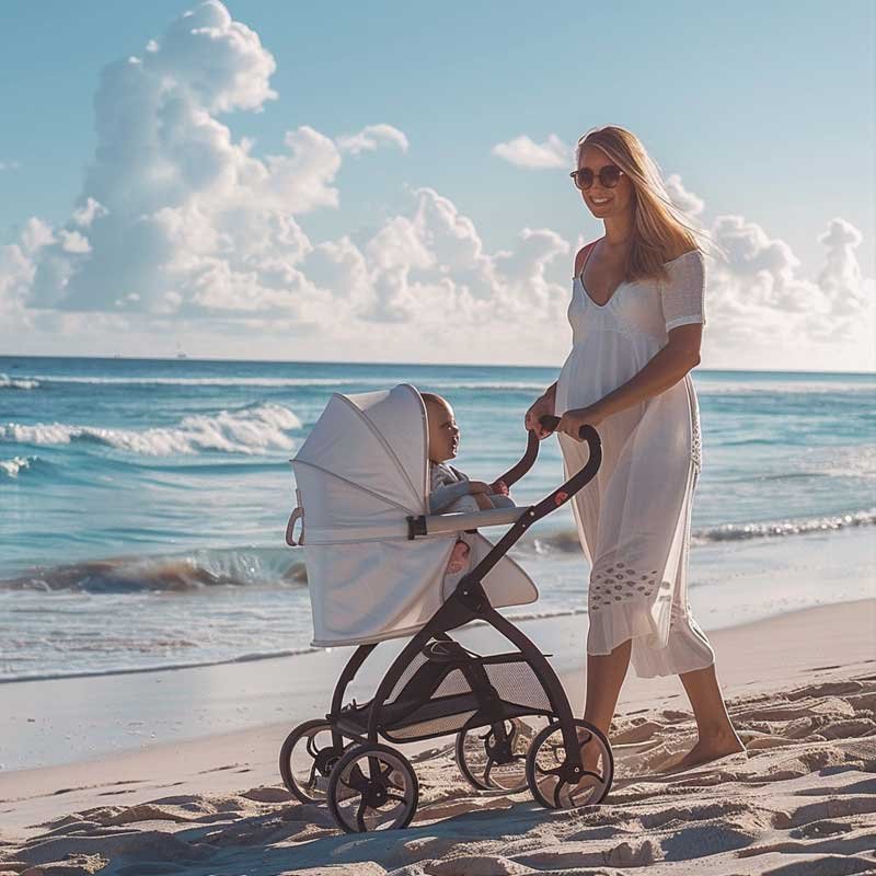 passeggino in spiaggia